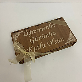 Öğretmenler Günü Özel Ahşap Kutulu Spesiyal Çikolata