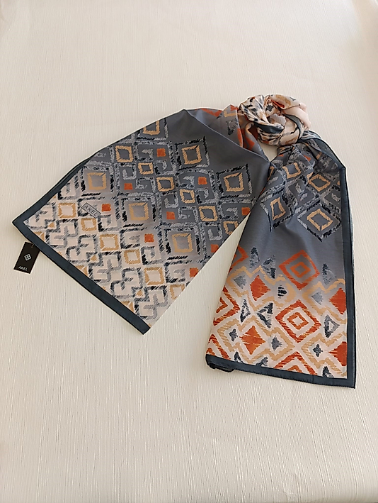 DESENLİ POLYESTER ŞAL kare desen Ebat 75 x185