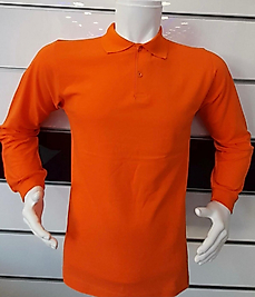 POLO YAKA UZUN KOL T-SHIRT PAMUK PENYE TURUNCU