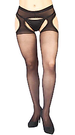 Siyah Özel Bölgesi Açık Fantazi Külotlu Çorap TM0935