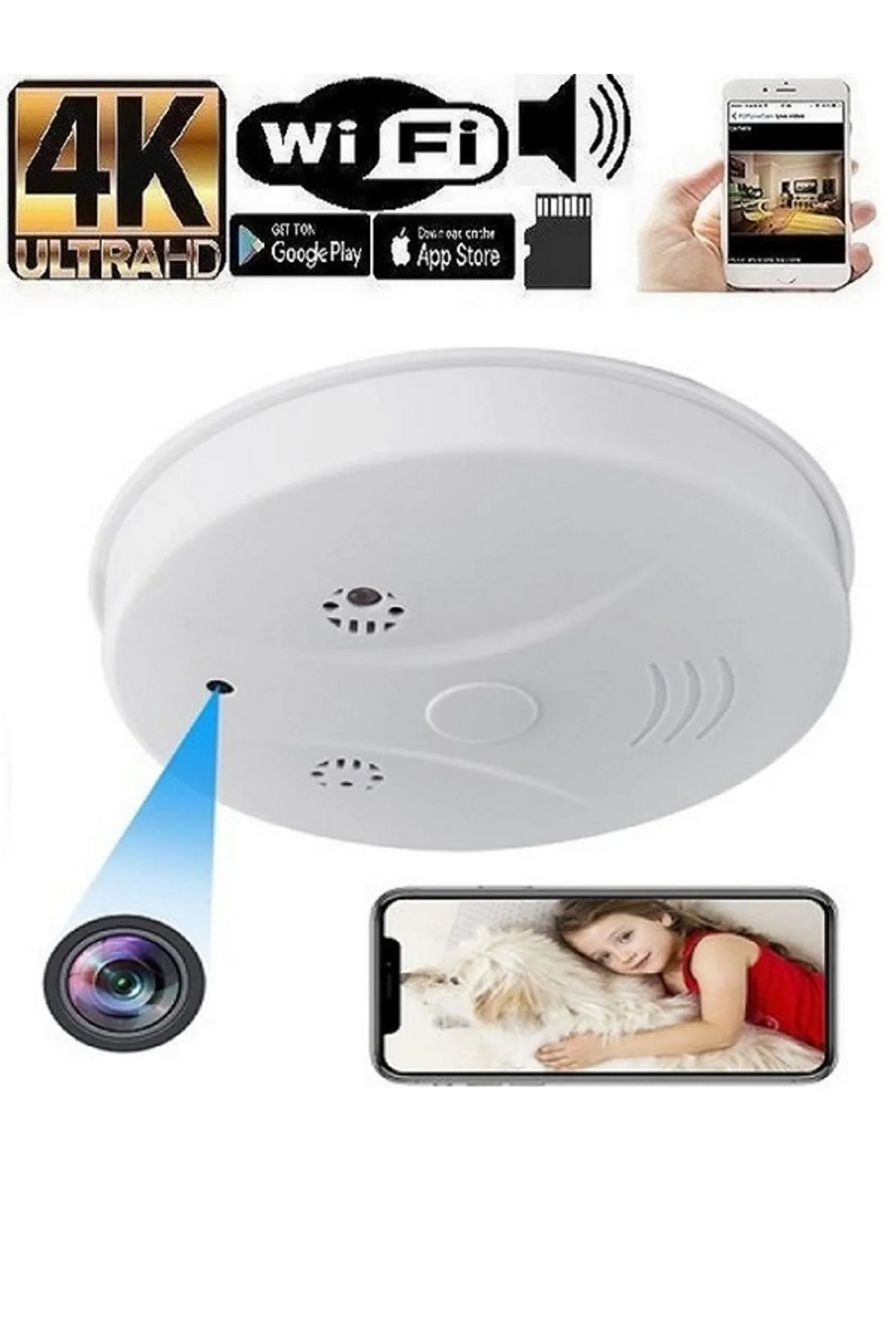 Yangın Sensörü Wifi İP Kamera