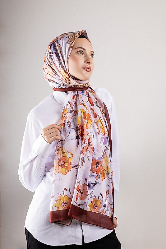 Digital Soft Şal Pastel Çiçek Desen