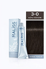 RALİSS SAÇ BOYASI 60 ML. (3-0 KOYU KESTANE)