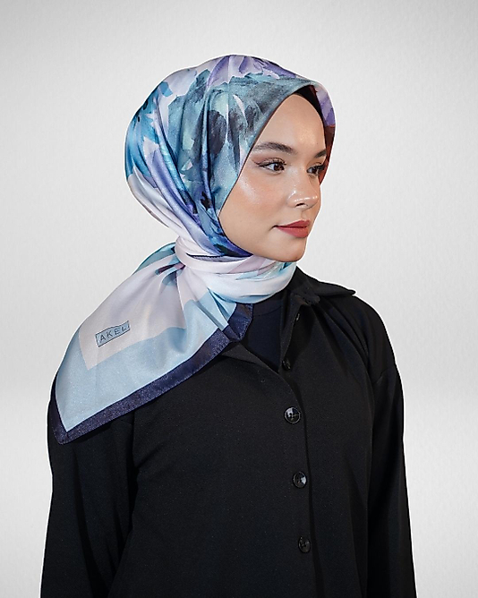 Dijital Kristal Eşarp Pastel Çiçek Desenli