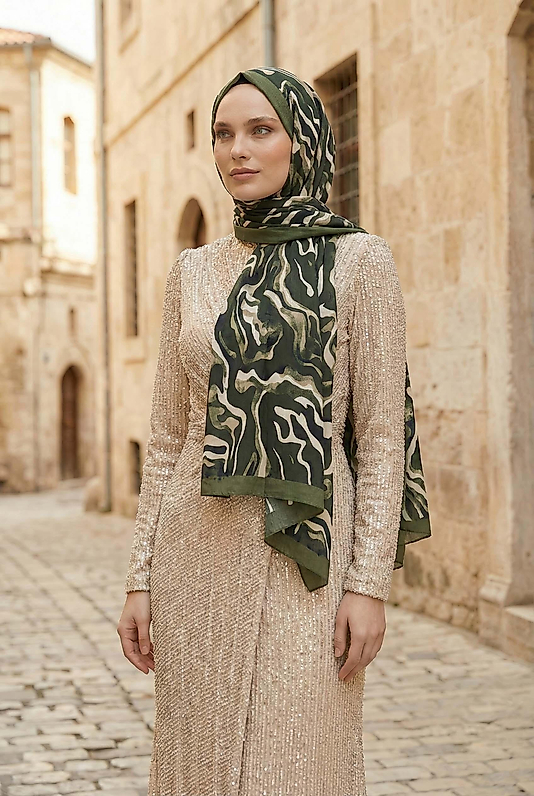 Spring kamuflaj desen şal