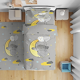 Minibabyrooms Ayda Fil ve Balonlar Desenli Nevresim Takımı