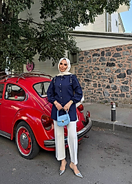 A Kalite Omuz Taşlı Gömlek Lacivert