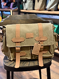 Vintage Su Geçirmez Mumlu Kanvas Unisex PC Bölmeli Günlük Okul Gezi  Postacı Omuz Çantası