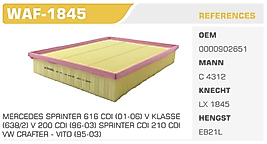 HAVA FİLTRESİ VW CRAFTER 30 , 35 , 50 2.5 TDI