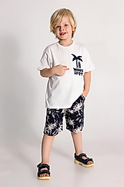 Erkek çocuk Keten şortlu takım