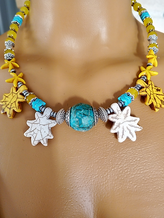 TURKUAZ AKİK RENKLİ KOLYE