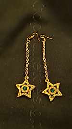 Green stars uzun küpe