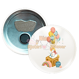 Kız Erkek Çocuk Baby Shower Metal Resimli İğneli Buton Rozet Magnet Anahtarlık Açacak Çanta Rozetleri M38