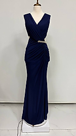 Mila  Gold Zincirli Abiye 1022