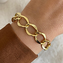 Xupin Gold Rengi Oval Halka Bileklik