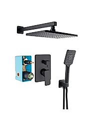 Kare Ankastre Siyah 2 Yollu Banyo Set
