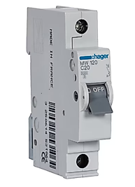HAGER /MCB MW120 1P 20A 3KA C-20A OTOMATİK SİGORTA