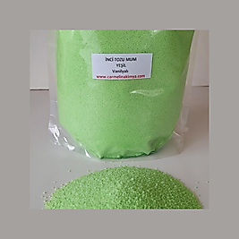 İnci Tozu Mum Yeşil Renk Vanilya kokulu 100gr