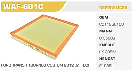 HAVA FİLTRESİ  FORD TRANSIT TOURNEO CUSTOM 2012 .2. TDCI