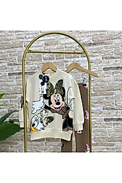 Kız Çocuk Mickey Mouse Pullu Taytlı Takım