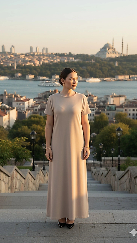 Wafıl kumaştan içlik elbise kod : 10