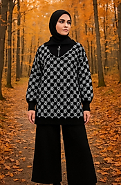 Siyah triko ikili takım