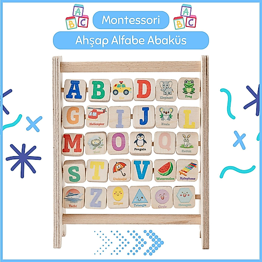 Montessori Ahşap Alfabe Abaküs