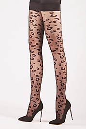 Retro Leopar Desenli Külotlu Çorap