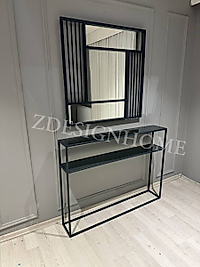 90 Cm Ayna + 90X20X120 Cm Dresuar Takım Antrasıt Grı  Zdesignhome Z18