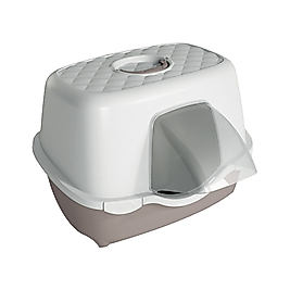 Stefanplast Tres Chic Beyaz Pembe Kedi Tuvaleti (56 x 54,5 x 39 cm)