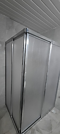 80cm x 80cm Parlak Profil Köşede Girişli Mika Duşakabin