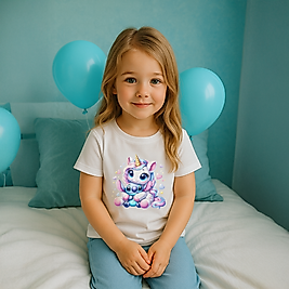 Stitch Unicorn Sevimli Tasarım – Çocuk Tişörtü