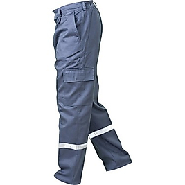 Reflektörlü Kışlık 7/7 Gabardin Kumaş İş Pantolonu Gri Renk