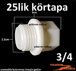 10 ADET 25 LİK DİŞLİ KÖRTAPA SU TESİSAT KÖRLEME TAPASI ÜÇ ÇEYREK DİŞLİ KÖRTAPA