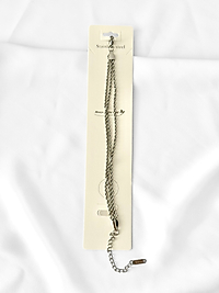 Üçlü Burgu Çelik Bileklik 3 mm Silver