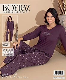 Boyraz 20651 Uzun Kol Milan Kumaş Pijama Takımı
