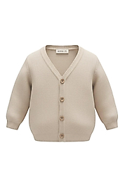 Basic V Yaka Bebek Triko Hırka Bej | 6-24 Ay