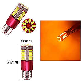 ( 2 X ADET ) 1 TAKIM LED T10 FİBER DİPSİZ AMPUL 12V 57 SMD LED AMBER ( 57 LED FİBER AMBER )