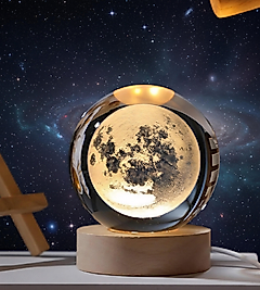 Ahşap Altlıklı Dolunay Cam Küre