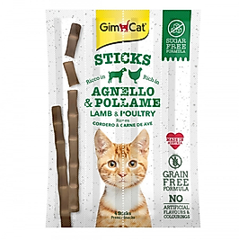 GimCat Sticks Kuzu etli Tavuklu TAHILSIZ Ödül Çubukları 4'lü 20gr