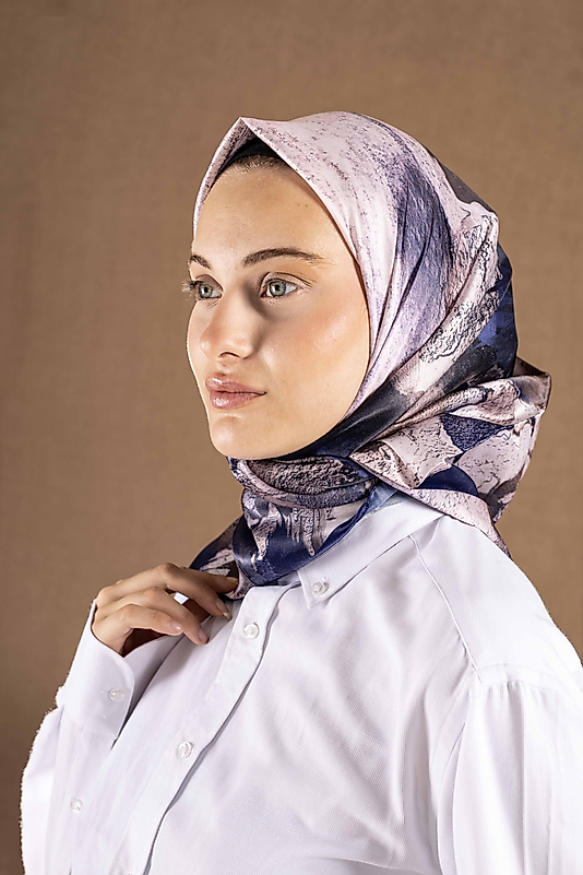 Modern Desenli Dijital Kristal Eşarp