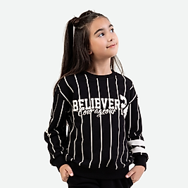 Kız Çocuk Siyah Sweatshirt
