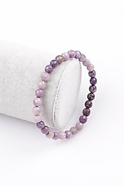 Lepidolit Doğal Taş Bileklik 6 mm Fasetli  Küre