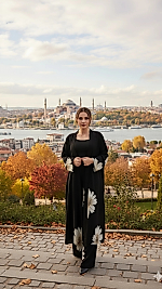 Papatyalı uzun kimono kod:06