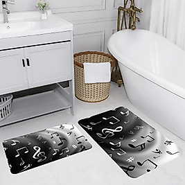 Rovigo Home Dijital Baskı Yıkanabilir Kaymaz 2 li Banyo Takımı