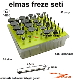 ELMAS FREZE SETİ 50 PARÇA ELMAS HSS FREZE KARBÜR ÇOK ÇEŞİTLİ