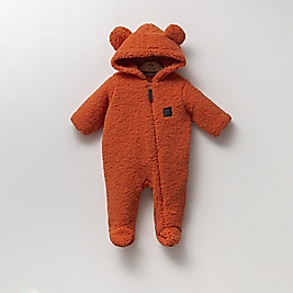 Kapüşonlu Welsoft Peluş Kız/Erkek Bebek Tulum