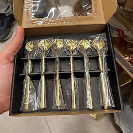 DENİZ KABUĞU ÇAY KAŞIĞI GOLD