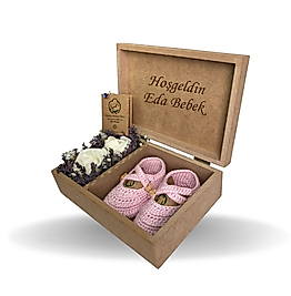Kişiye Özel İsimli Organik Pembe Patik Seti Organic Bonny Baby