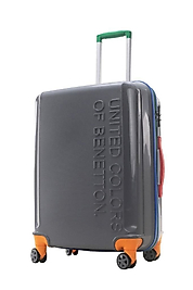 Benetton Büyük ve Orta Boy Valiz Seti Boy %100 Polipropilen Kırılmaz Valiz Gri 303x